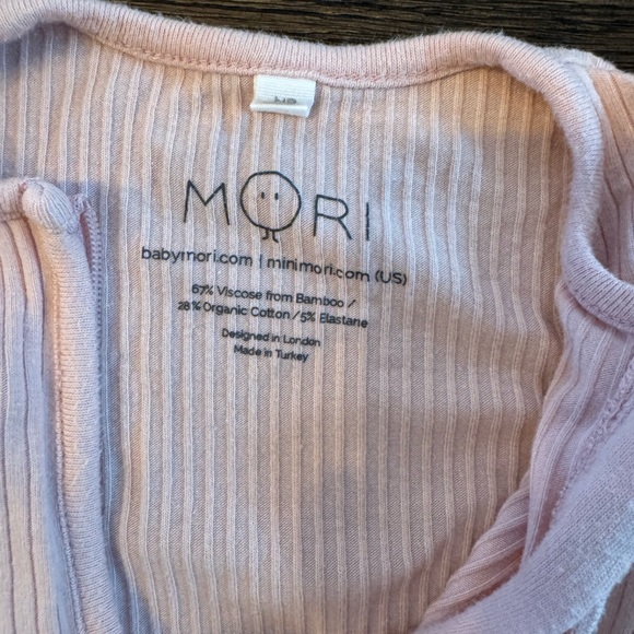 Baby Mori footie pajama, blush color, size Newborn - Picture 3 of 3